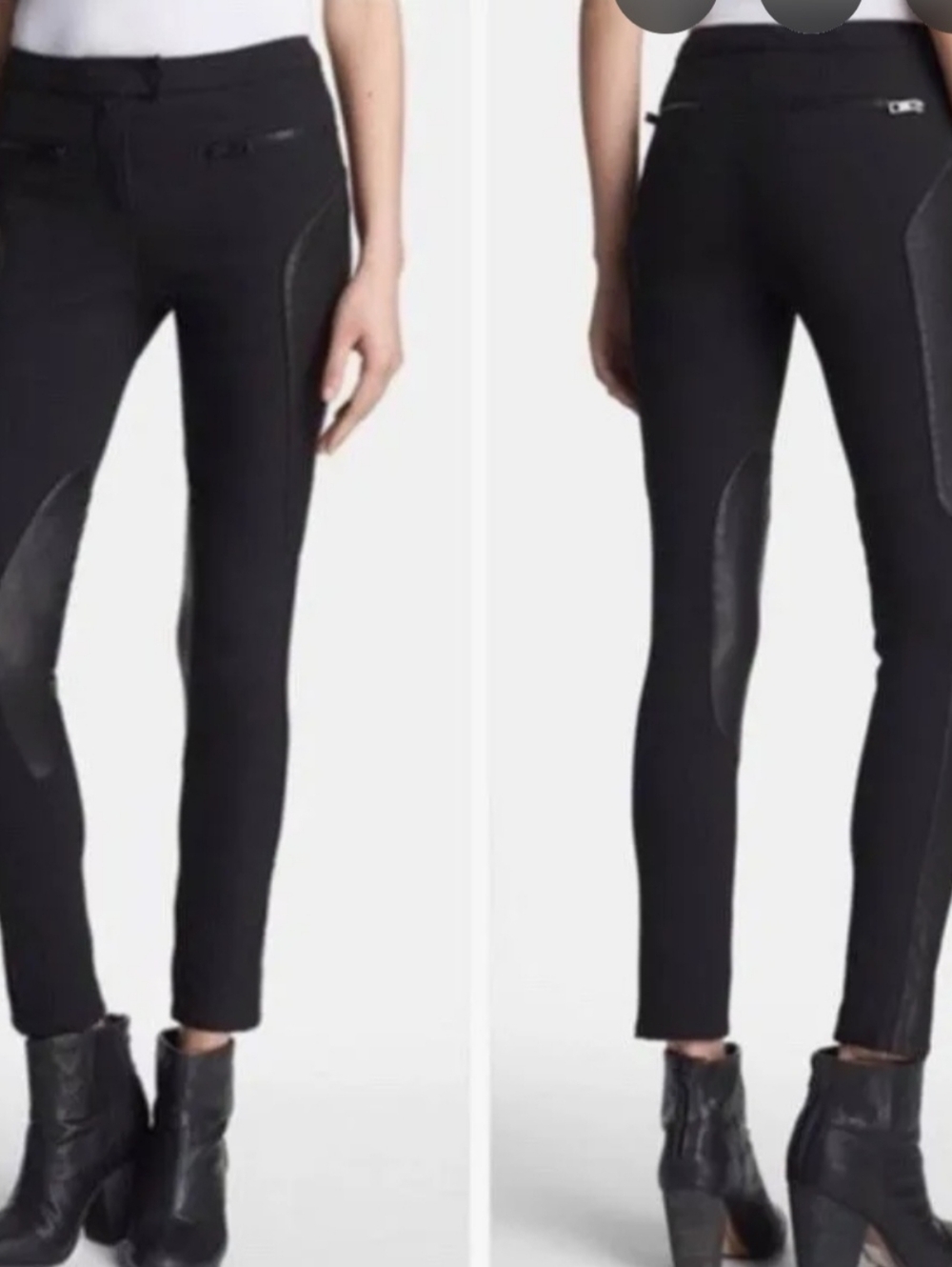 Rag & Bone Ilford Leather Panel Skinny Moto Pants